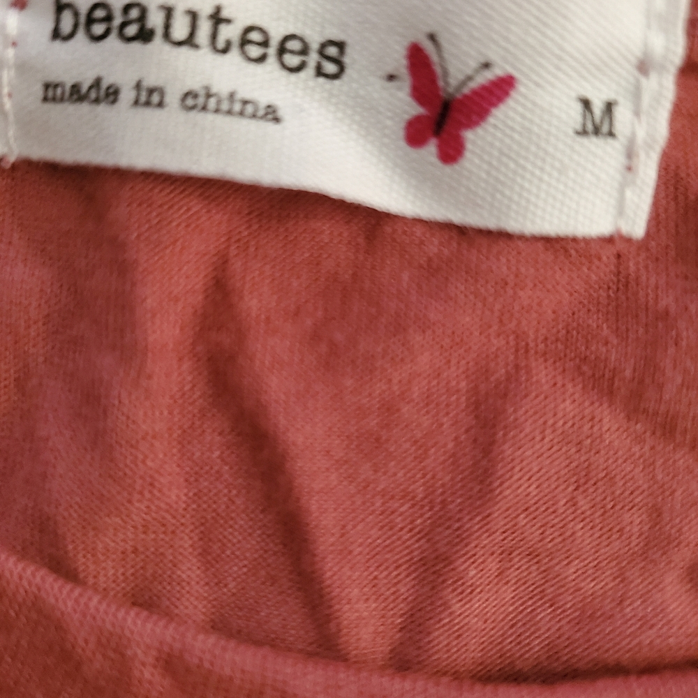 Girls Butterfly Sequin Tee Shirt Size M - Picture 3 of 3